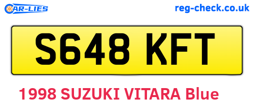 S648KFT are the vehicle registration plates.