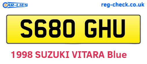 S680GHU are the vehicle registration plates.