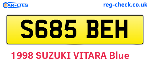 S685BEH are the vehicle registration plates.
