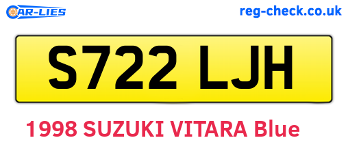S722LJH are the vehicle registration plates.