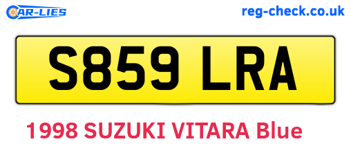 S859LRA are the vehicle registration plates.