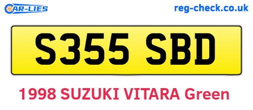 S355SBD are the vehicle registration plates.