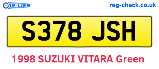 S378JSH are the vehicle registration plates.