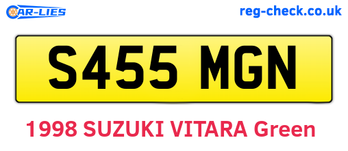 S455MGN are the vehicle registration plates.