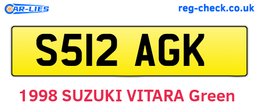 S512AGK are the vehicle registration plates.