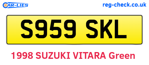 S959SKL are the vehicle registration plates.