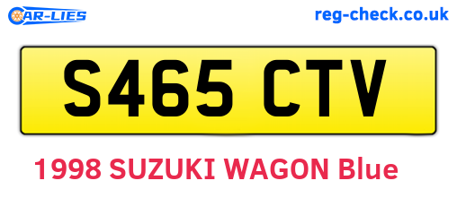 S465CTV are the vehicle registration plates.