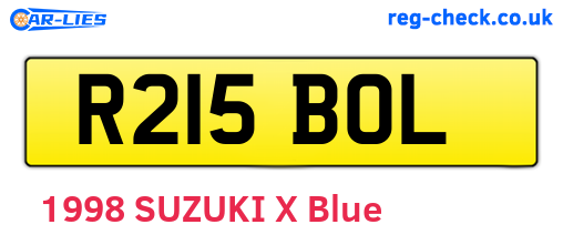 R215BOL are the vehicle registration plates.