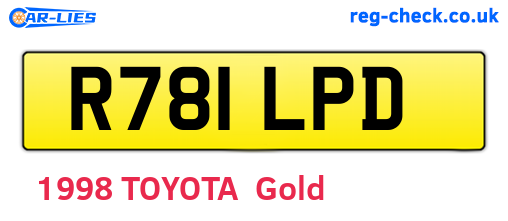 R781LPD are the vehicle registration plates.