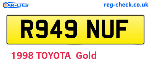 R949NUF are the vehicle registration plates.
