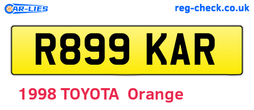 R899KAR are the vehicle registration plates.