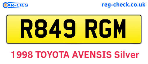 R849RGM are the vehicle registration plates.