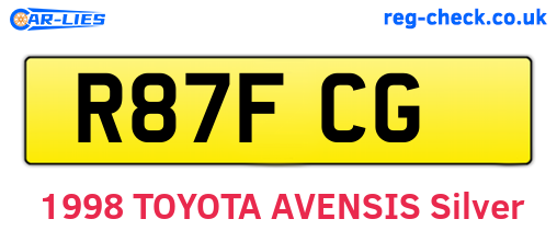 R87FCG are the vehicle registration plates.