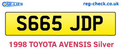 S665JDP are the vehicle registration plates.