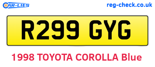 R299GYG are the vehicle registration plates.