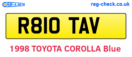 R810TAV are the vehicle registration plates.