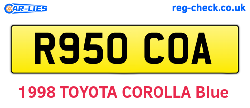R950COA are the vehicle registration plates.