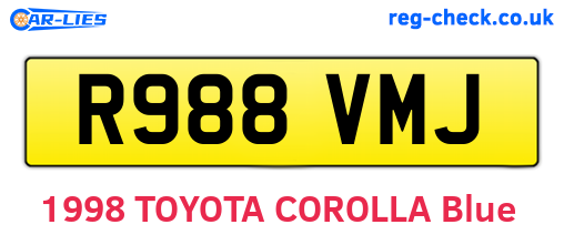 R988VMJ are the vehicle registration plates.