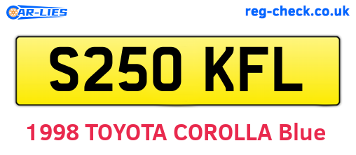 S250KFL are the vehicle registration plates.