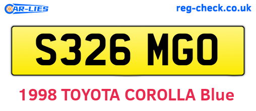 S326MGO are the vehicle registration plates.