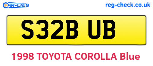 S32BUB are the vehicle registration plates.
