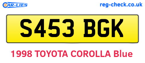 S453BGK are the vehicle registration plates.