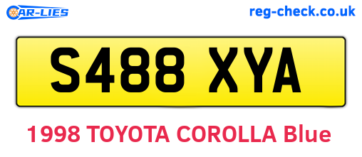 S488XYA are the vehicle registration plates.