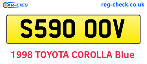 S590OOV are the vehicle registration plates.