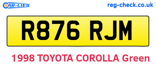 R876RJM are the vehicle registration plates.