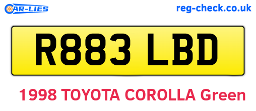 R883LBD are the vehicle registration plates.