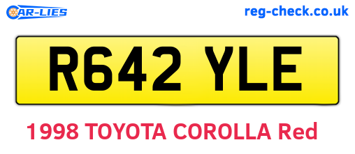 R642YLE are the vehicle registration plates.