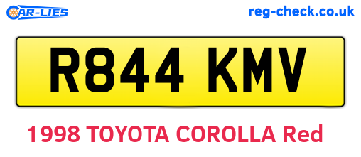 R844KMV are the vehicle registration plates.