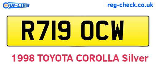 R719OCW are the vehicle registration plates.