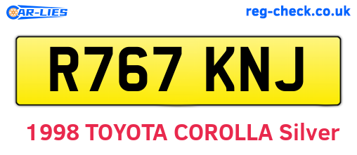 R767KNJ are the vehicle registration plates.