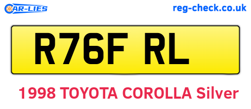 R76FRL are the vehicle registration plates.