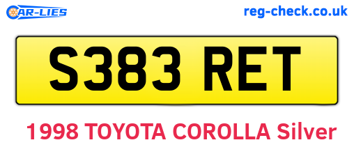 S383RET are the vehicle registration plates.