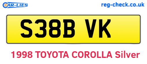 S38BVK are the vehicle registration plates.
