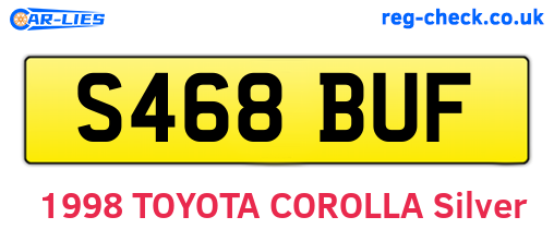 S468BUF are the vehicle registration plates.