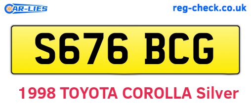 S676BCG are the vehicle registration plates.