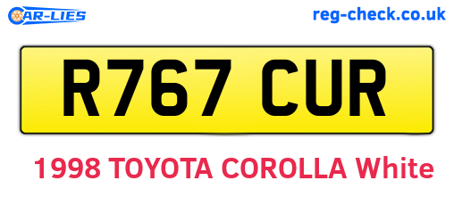 R767CUR are the vehicle registration plates.