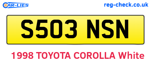 S503NSN are the vehicle registration plates.