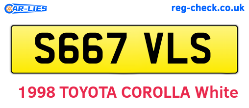 S667VLS are the vehicle registration plates.