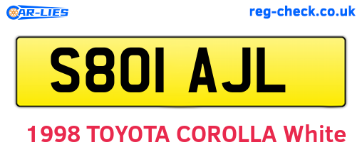 S801AJL are the vehicle registration plates.
