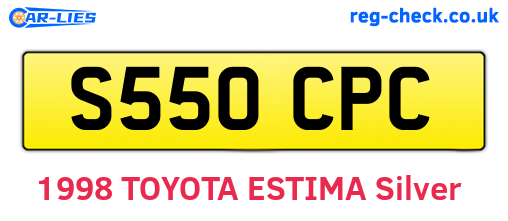 S550CPC are the vehicle registration plates.