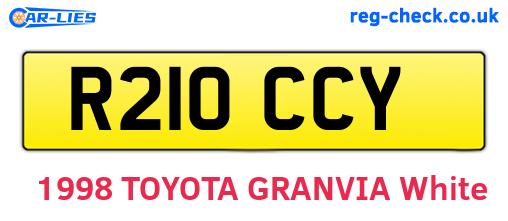 R210CCY are the vehicle registration plates.
