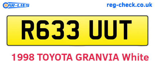 R633UUT are the vehicle registration plates.