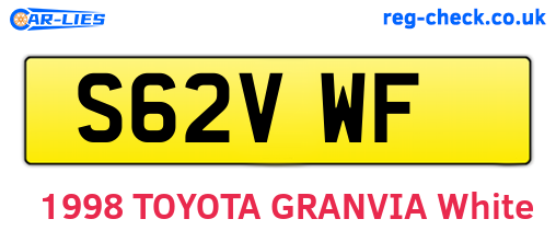 S62VWF are the vehicle registration plates.