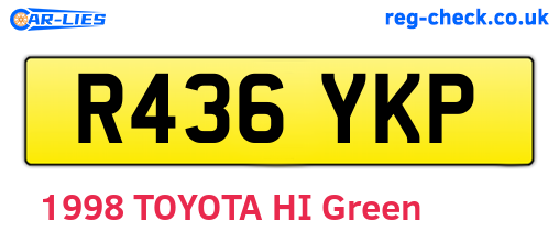 R436YKP are the vehicle registration plates.
