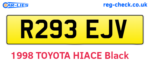 R293EJV are the vehicle registration plates.