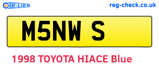 M5NWS are the vehicle registration plates.